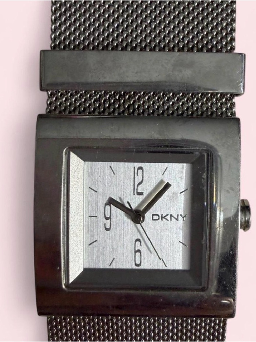 DKNY stainless steel Square Mesh Bracelet Watch